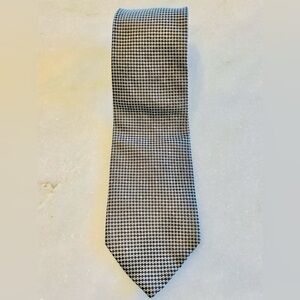 Giampiero Cravatte 100% Silk Tie Hand Made - navy and silver